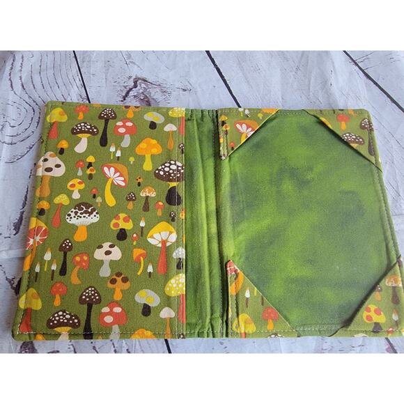 Mushroom Shroom Notebook Book Cover 70s Style Fabric - Picture 1 of 7